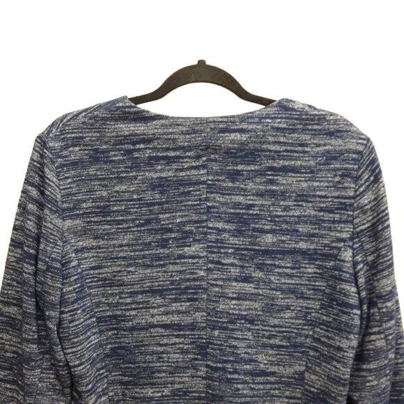 Coldwater Creek Jacket Blazer Jersey Knit Zip Up Slouchy Space Dye Blue 8 - Picture 6 of 11